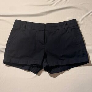 J.Crew Chino Shorts Womens 2 Navy Blue Excellent Mid Rise 3 Inch Inseam